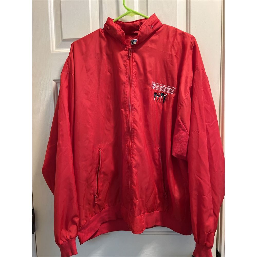 Royal‎ Caribbean International Red Windbreaker Jacket Mens Size M Zip Jacket